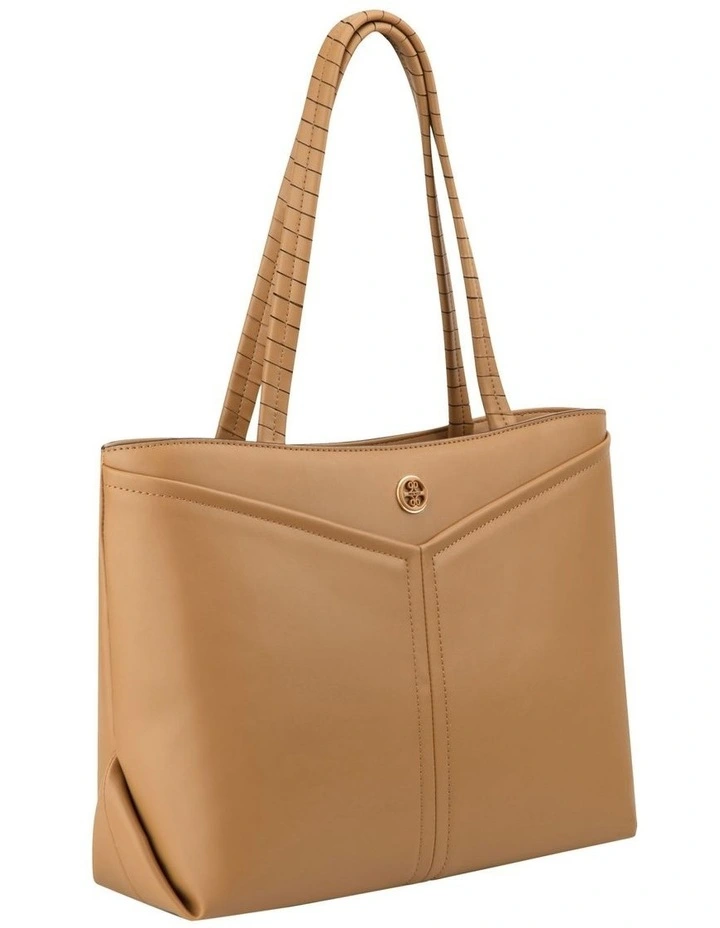 Erina 3 Compartment Tote Bag in Dark Camel image 2