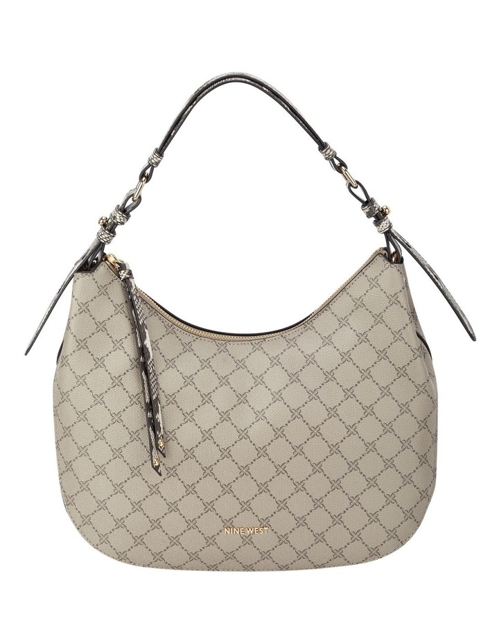 Irina Logo Zip Top Hobo Bag In Beige Multi Beige