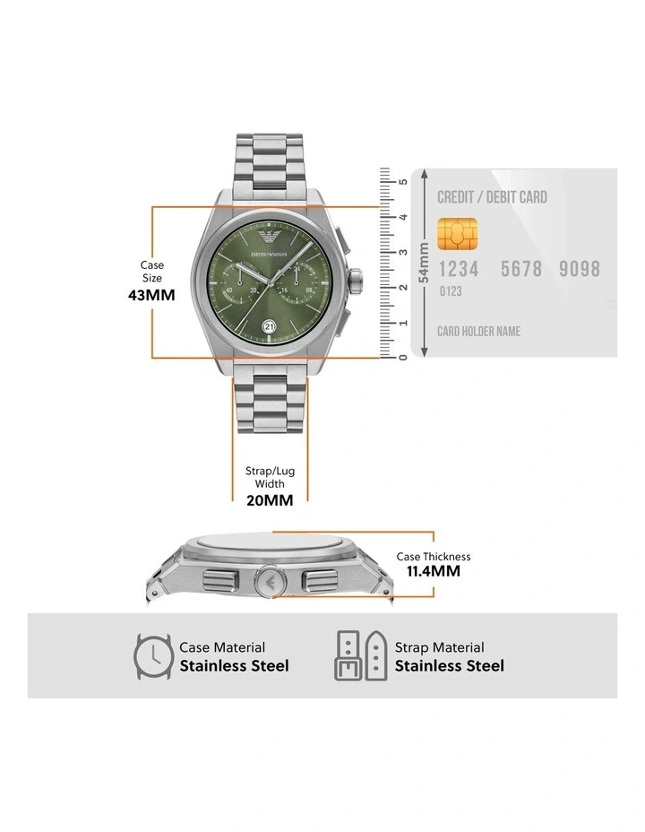 AR11640 Chronograph Watch in Silver image 4