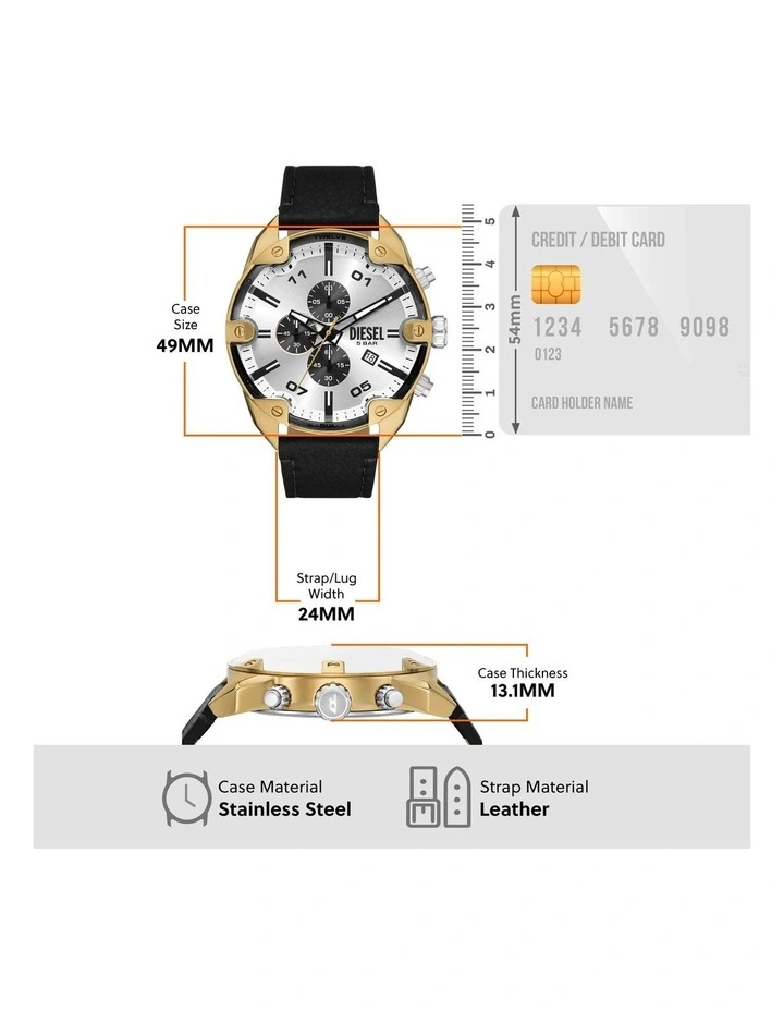 Spiked Chronograph DZ4671 Watch in Black image 5