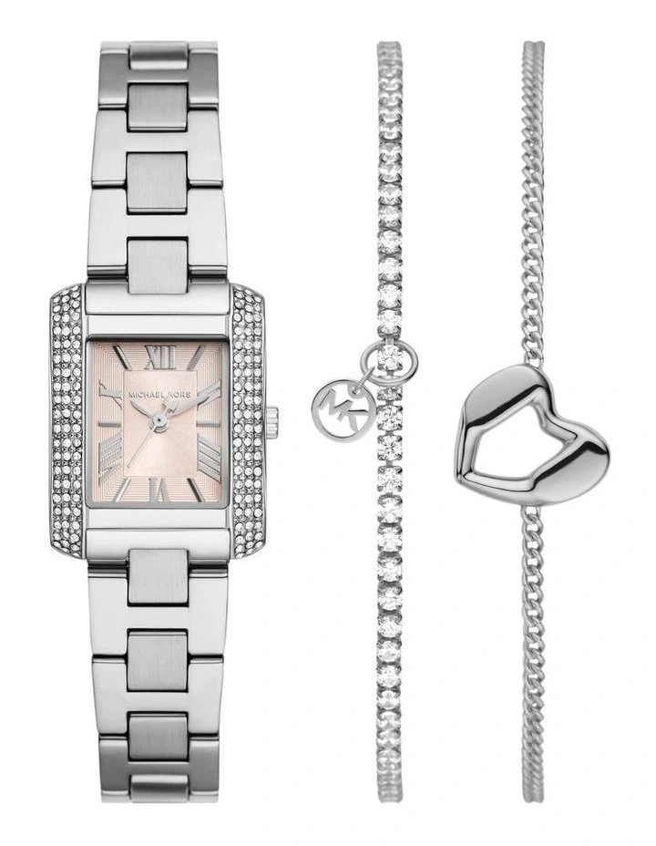 Emery Analogue MK7514SET Watch Gift Set in Silver image 1
