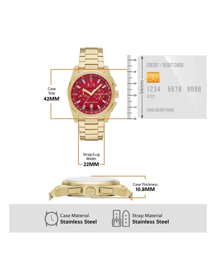 Chronograph AX2863 Watch in Gold image 5