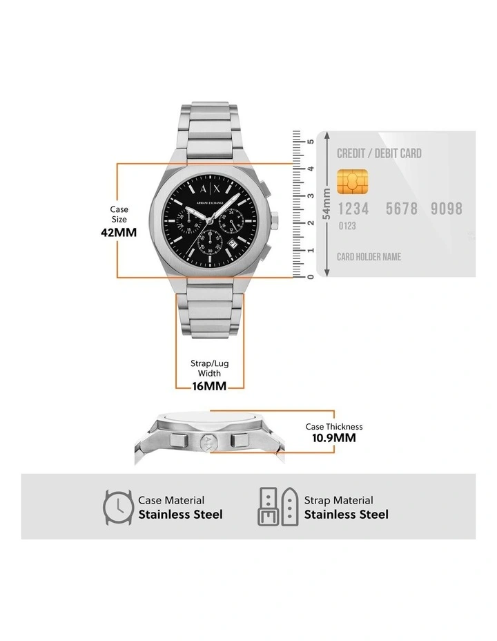 Chronograph AX4186 Watch in Silver image 5