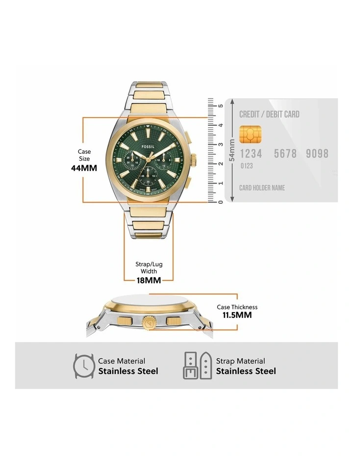 Everett Chronograph Watch FS6106 in Two Tone image 5