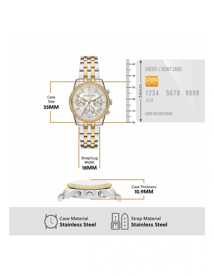 Ritz Chronograph MK7532 Watch in Two Tone image 5