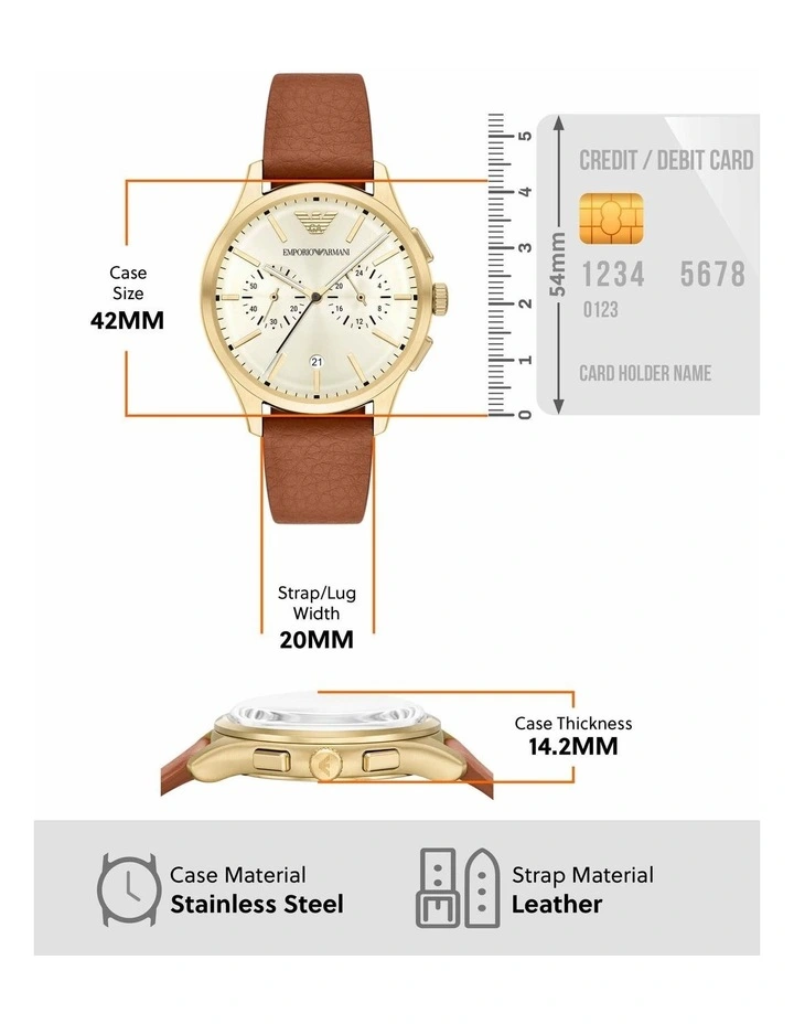 AR11714 Chronograph Watch in Gold image 5