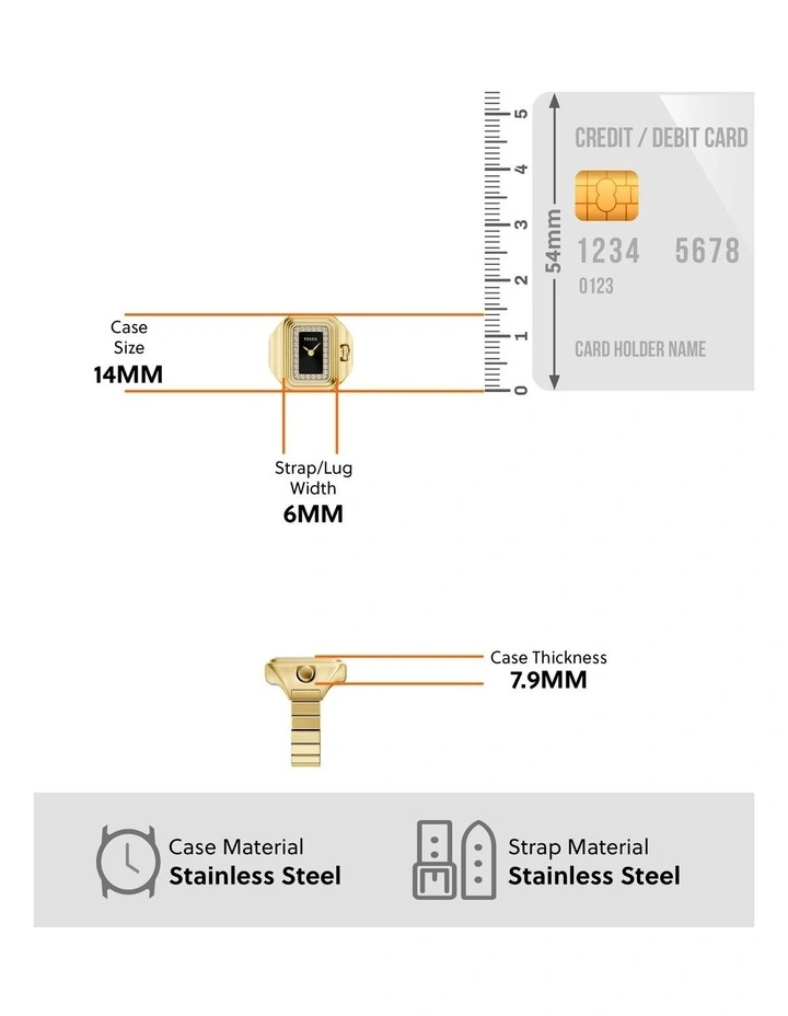 Raquel Ring Analogue Watch ES5447 in Gold image 4