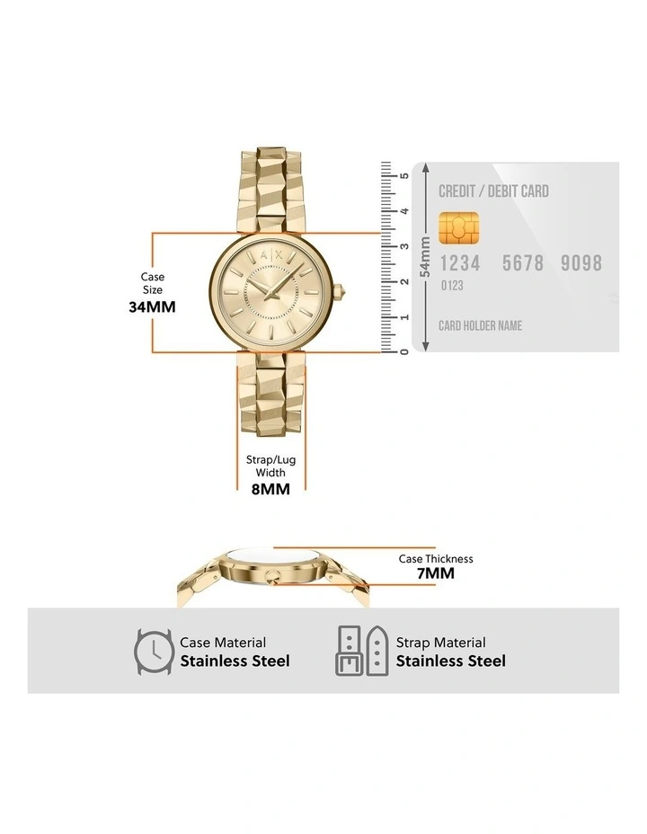 Analogue Watch AX4407 in Gold image 5