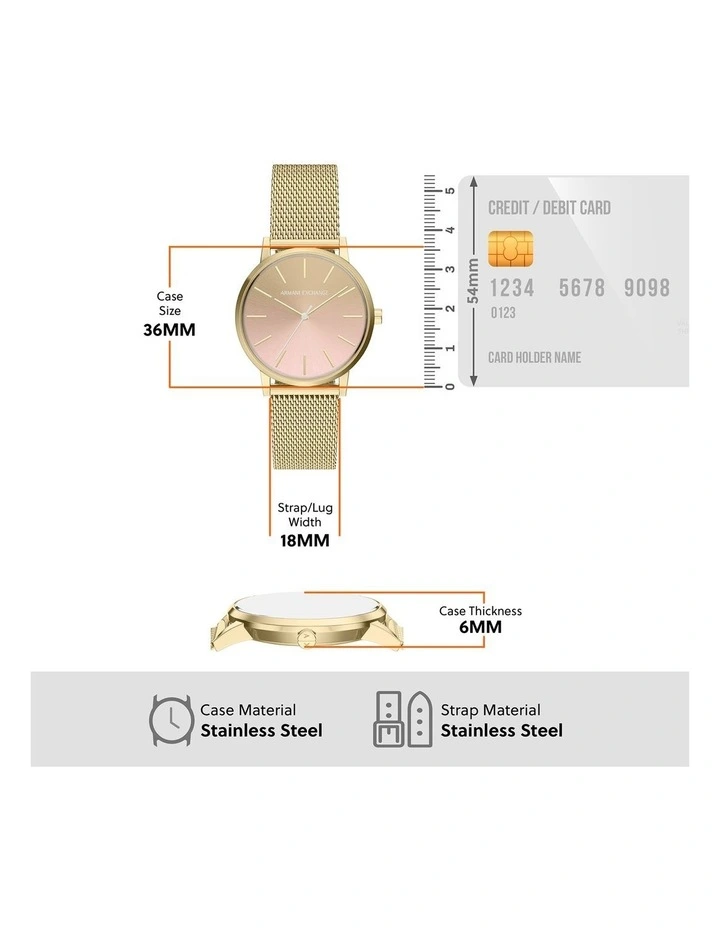 Analogue Watch AX5619 in Gold image 5