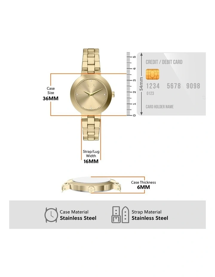 Analogue Watch AX7177SET in Gold image 5