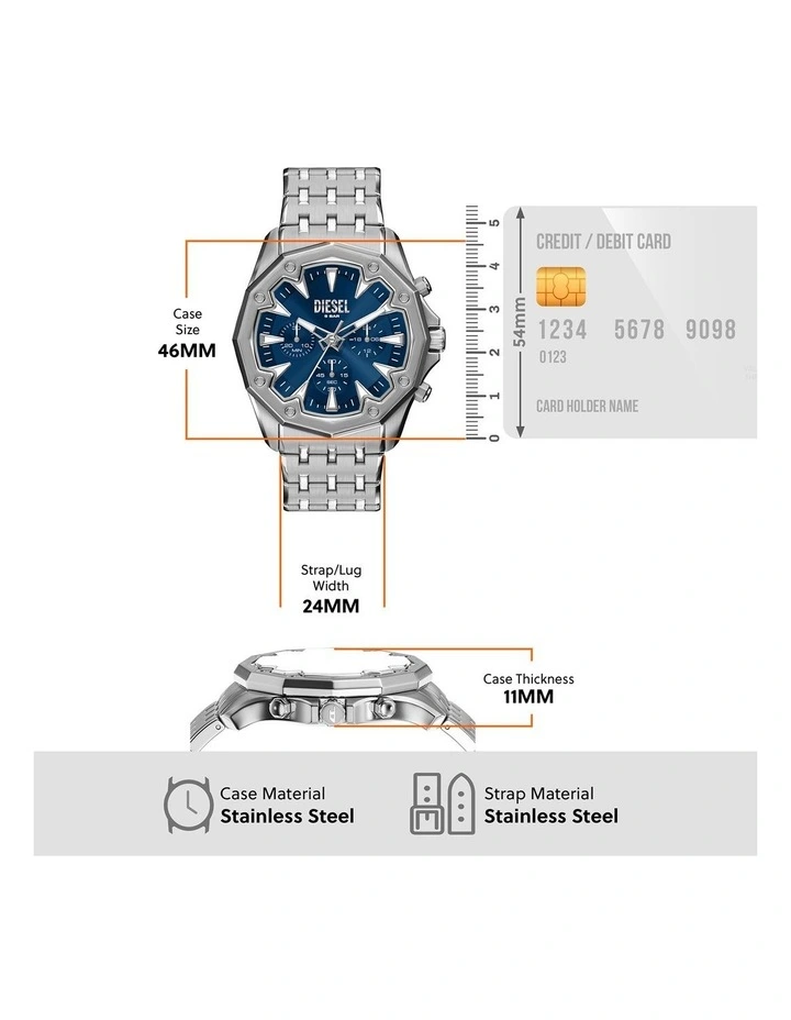 Stinger Chronograph Watch DZ4706 in Silver image 5