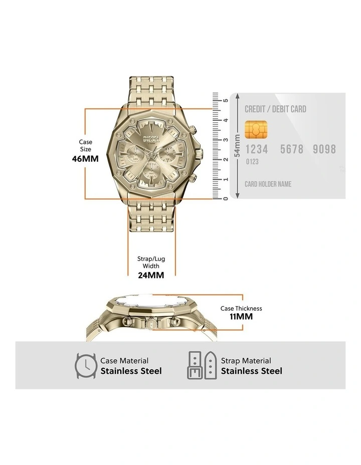 Stinger Chronograph Watch DZ4707 in Gold image 5
