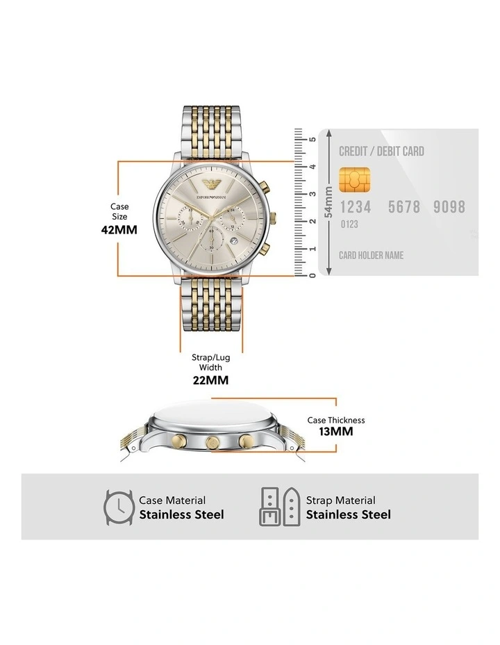 Chronograph Watch AR11773 in Silver image 5