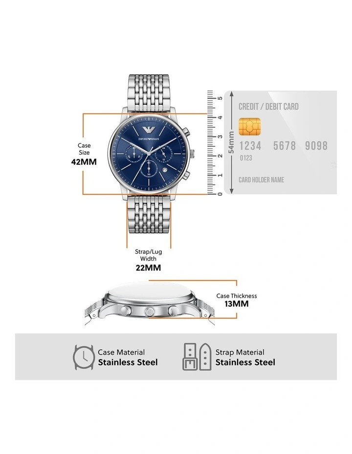 Chronograph Watch AR11771 in Silver image 5