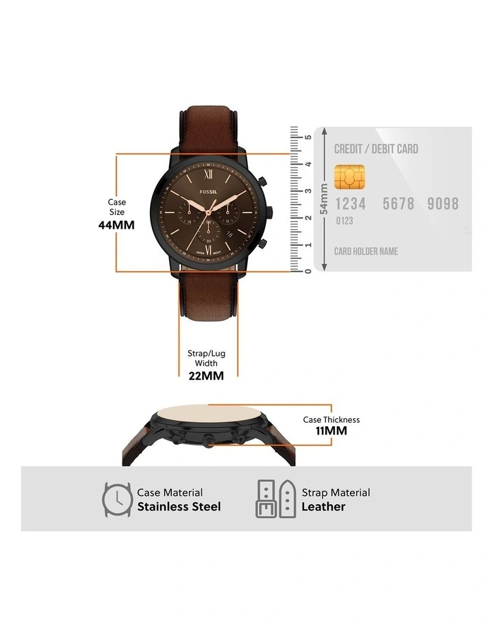 Neutra Chronograph Watch FS6163 in Black image 5