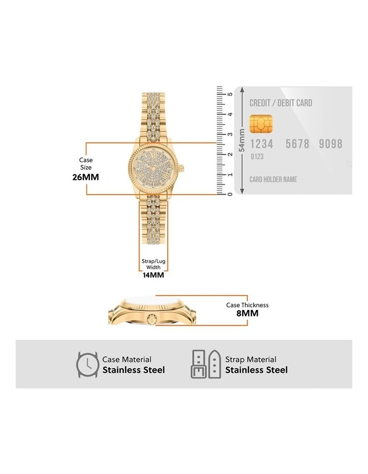 Lexington Analogue Watch MK7575 in Gold image 5