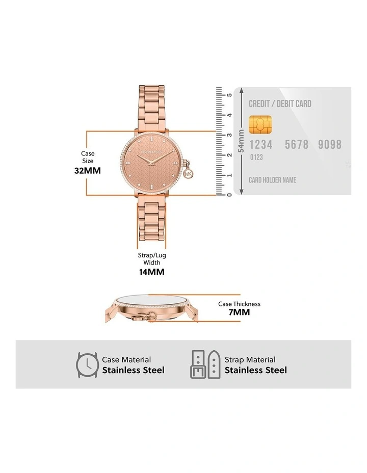 Pyper Analogue Watch MK7573 in Rose Gold image 5