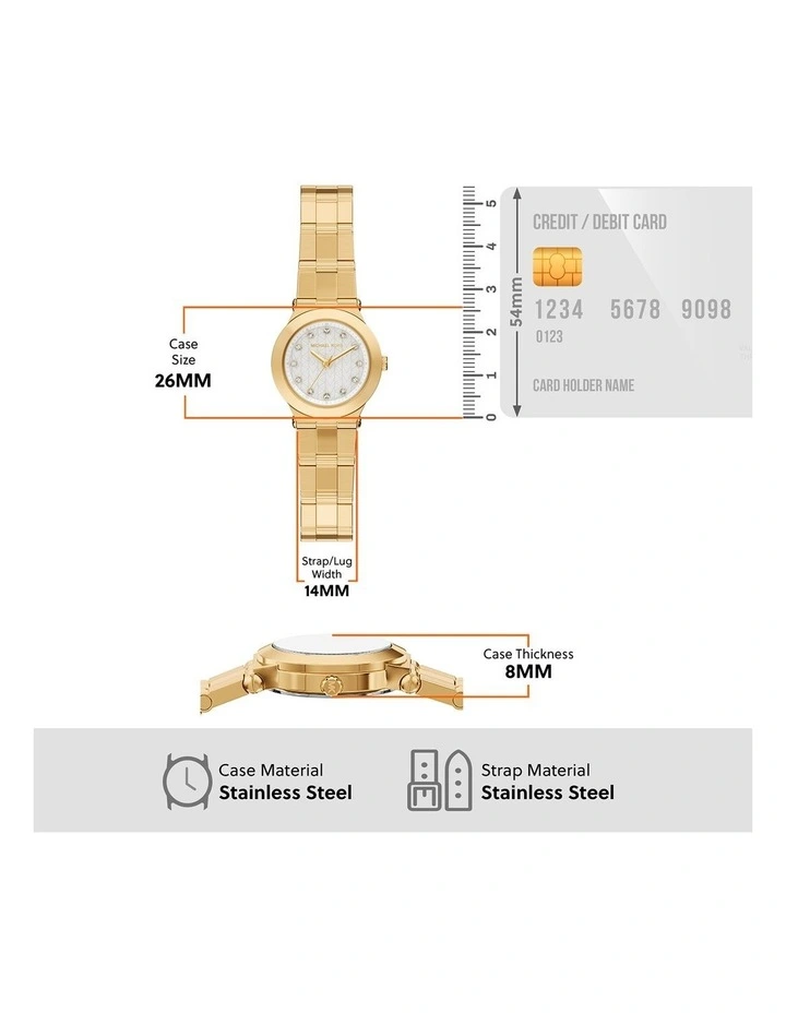 Billie Analogue Watch MK7567 in Gold image 5