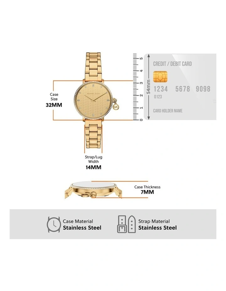 Pyper Analogue Watch MK7572 in Gold image 5