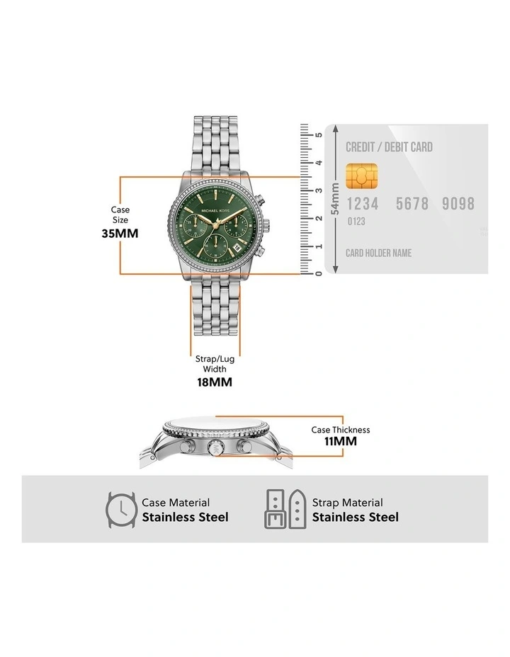 Bryant Chronograph Watch MK7583 in Silver image 5