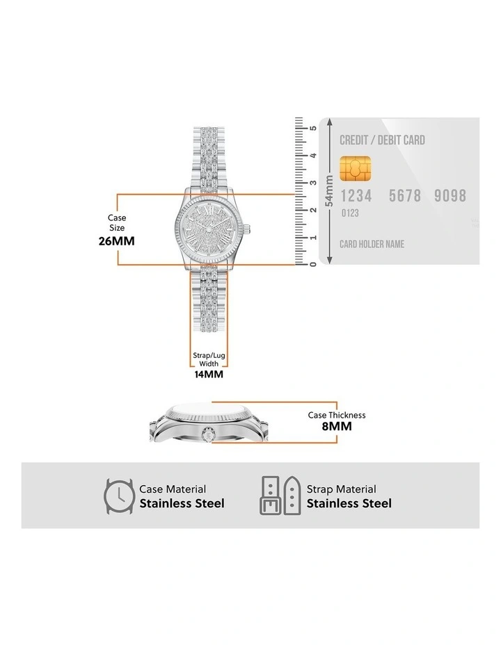Lexington Analogue Watch MK7577 in Silver image 5