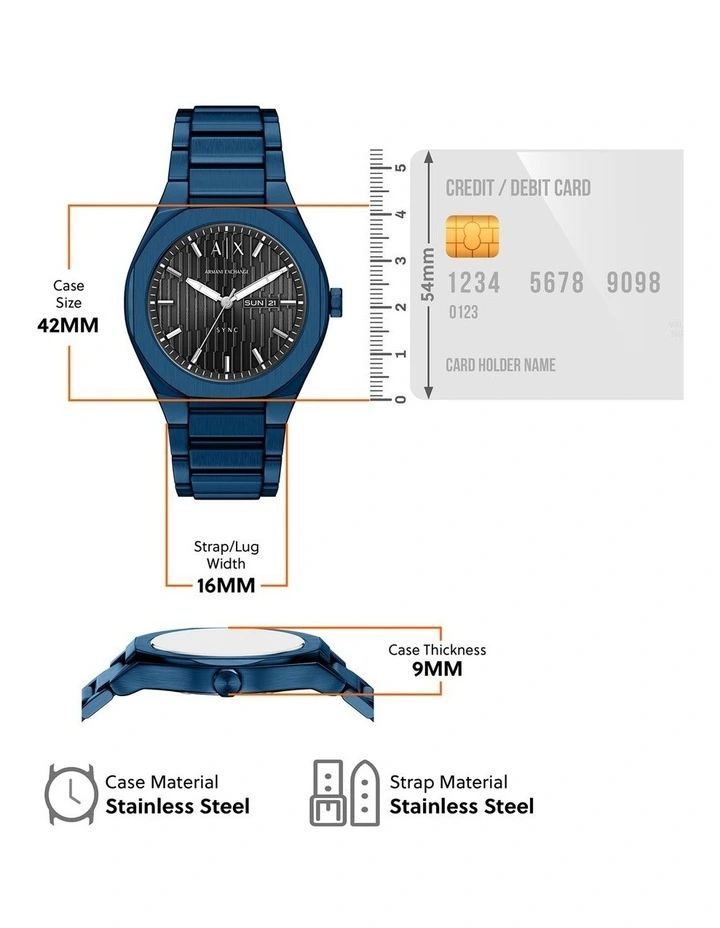 Sync Analogue Watch AX4299 in Blue image 5