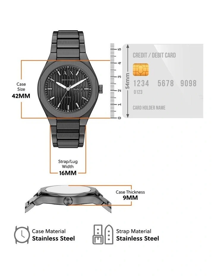 Sync Analogue Watch AX4300 in Grey image 5