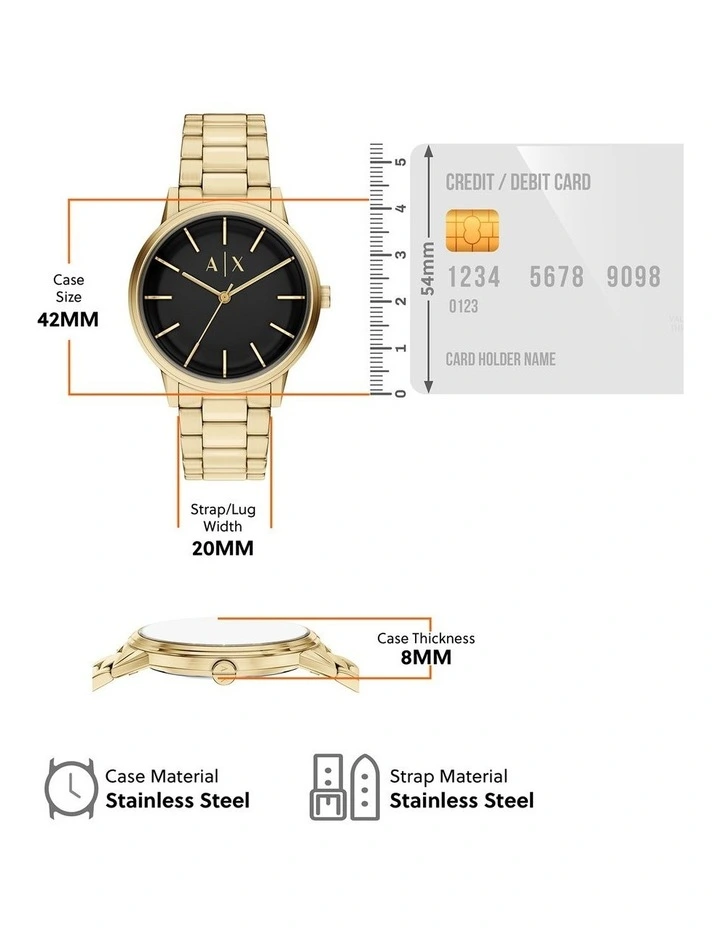 Na Analogue Watch AX7178SET in Gold image 5