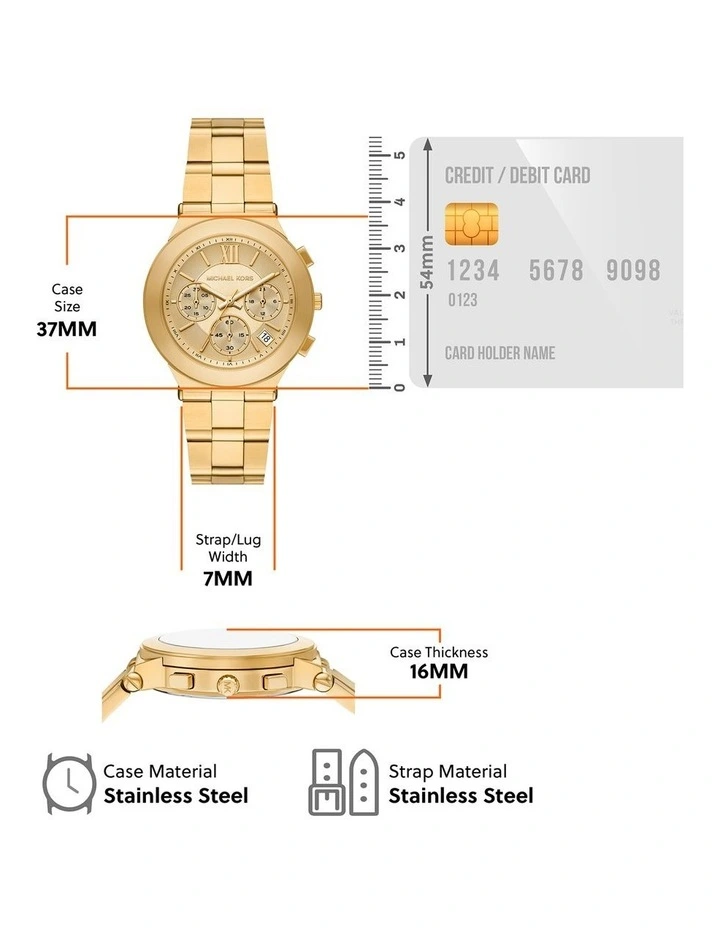 Billie Chronograph MK7603 Watch in Gold image 5