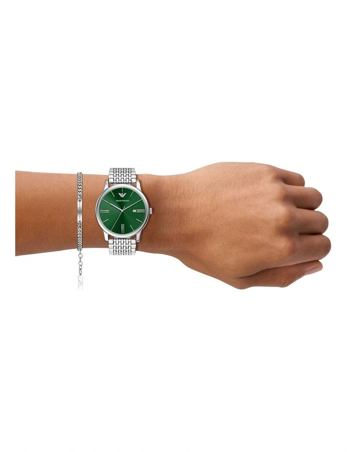Emporio Armani Silver Watch Ar80087Set image 4