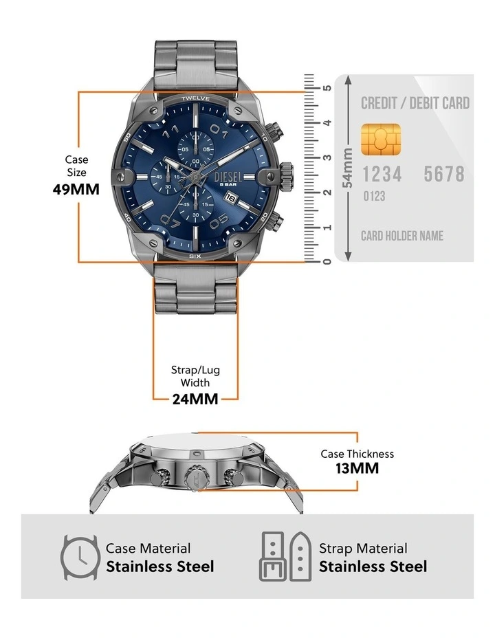 Diesel DZ4724 Spiked Chronograph Watch image 5