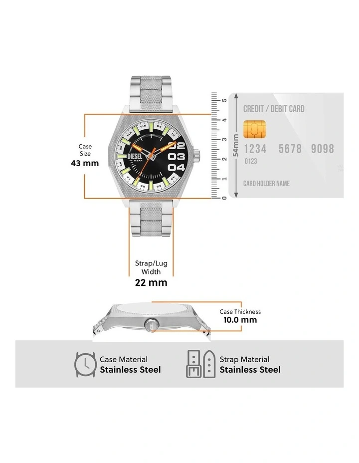 Scraper Analogue DZ2172 Watch in Silver image 5