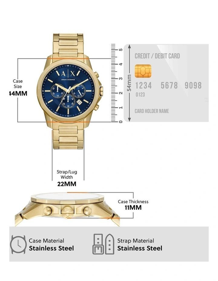Banks Chronograph Watch AX7151SET in Gold image 5