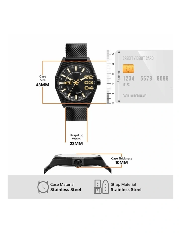 Scraper DZ2194 Analogue Watch in Black image 5