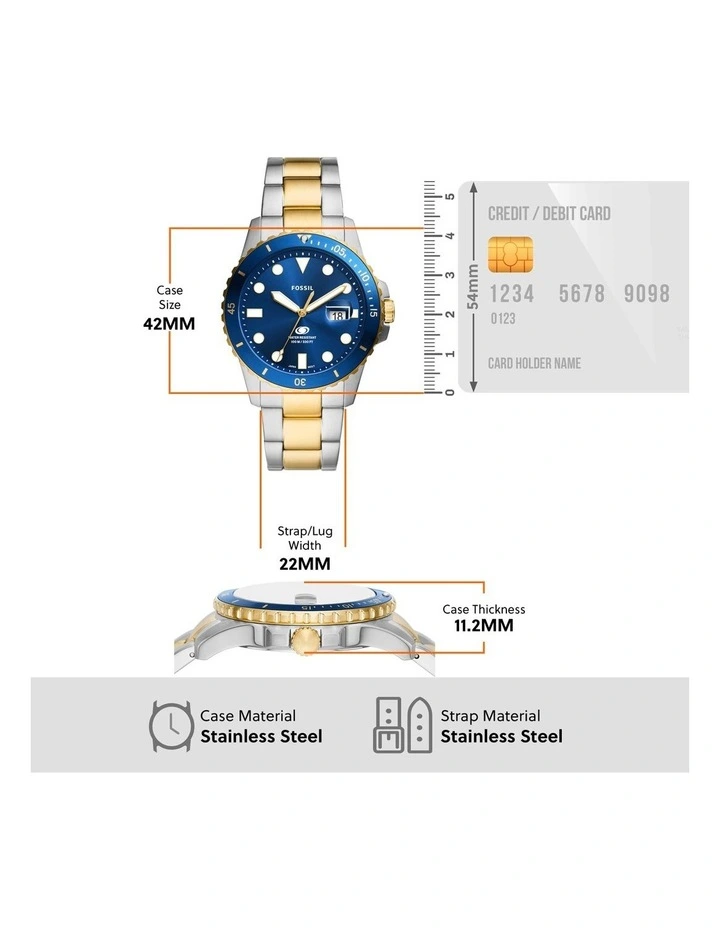 Blue Dive FS6034 Analogue Watch in Two Tone image 5