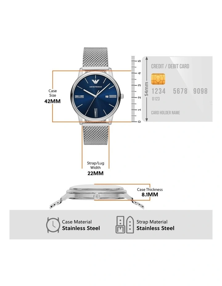 Stainless Steel AR11571 Analogue Watch in Silver image 5