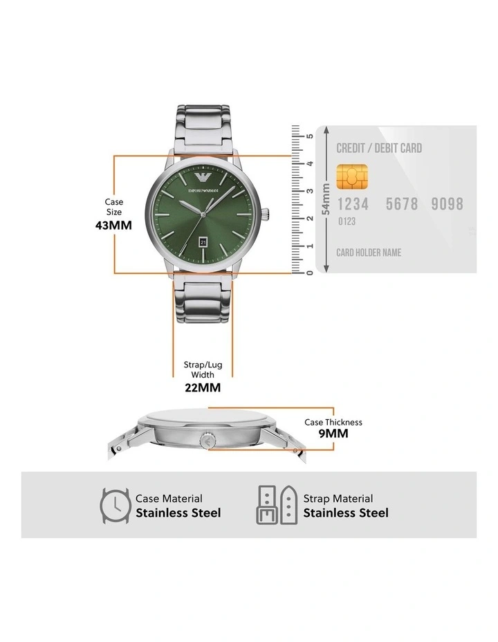 Stainless Steel AR11575 Analogue Watch in Silver image 5