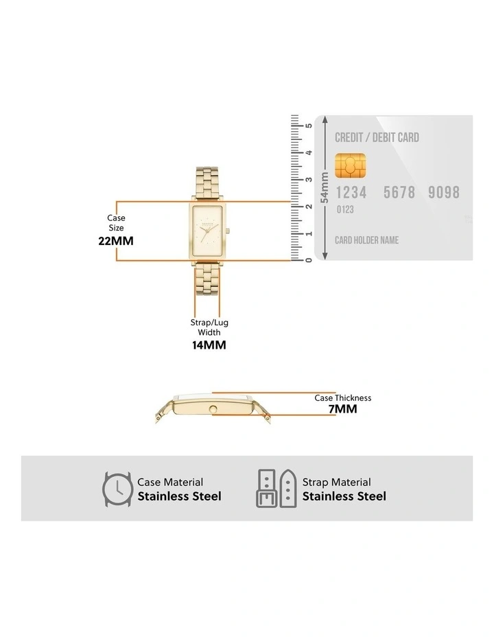 Stainless Steel SKW3098 Hagen Watch in Gold image 5
