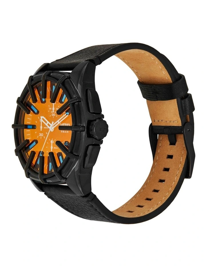 Framed Chronograph Watch in Black image 2