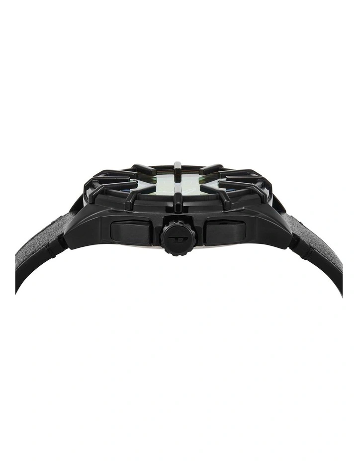 Framed Chronograph Watch in Black image 3