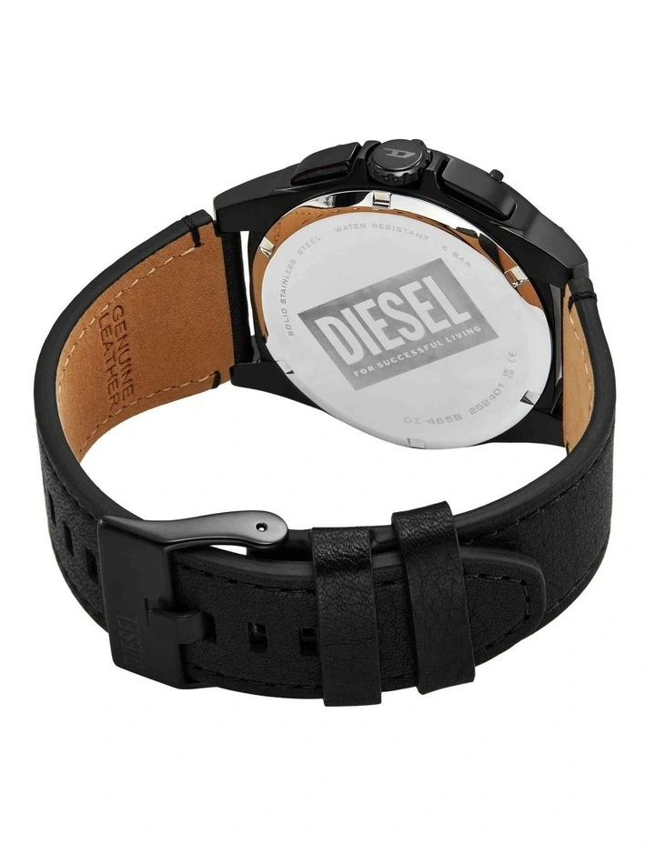 Framed Chronograph Watch in Black image 4