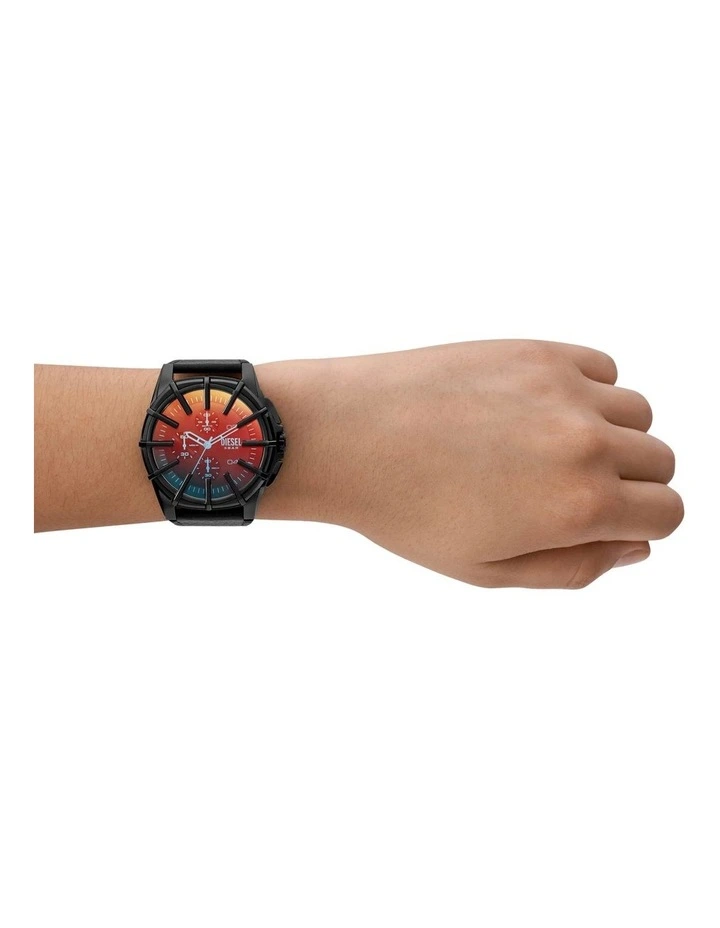 Framed Chronograph Watch in Black image 5