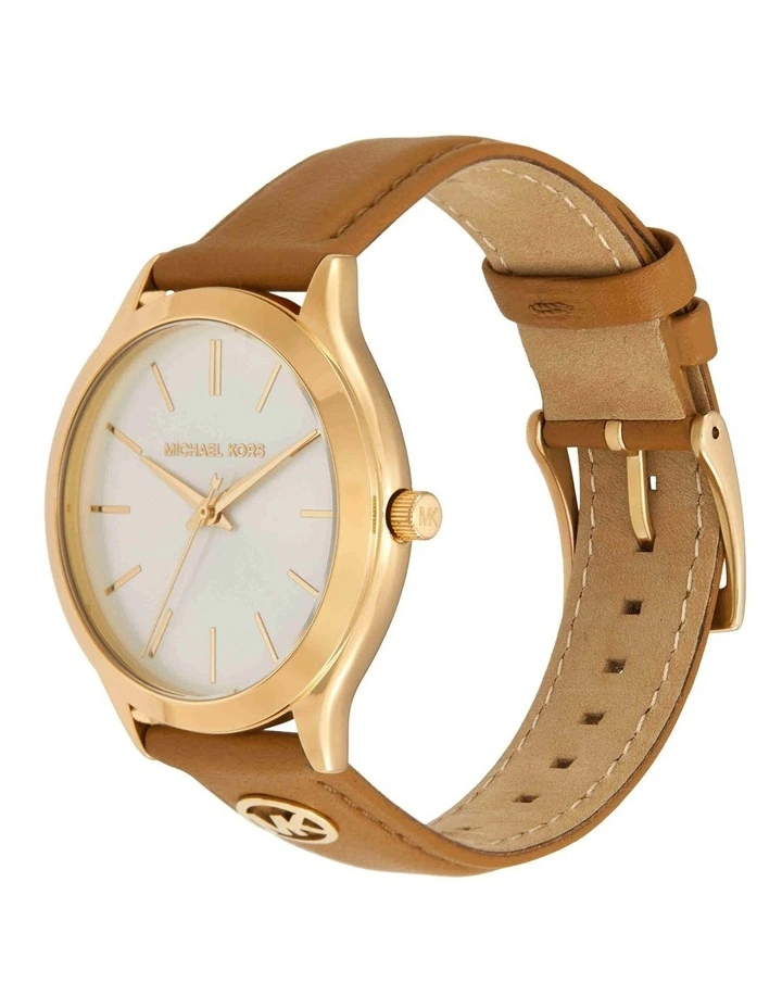 Slim Runway Analogue Watch in Brown image 2