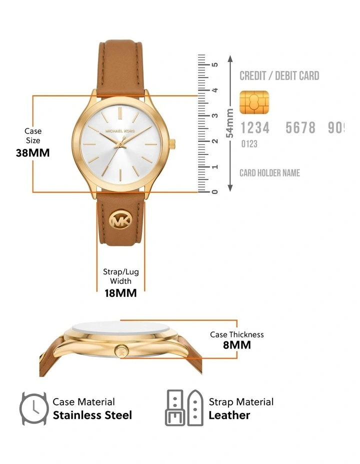 Slim Runway Analogue Watch in Brown image 5