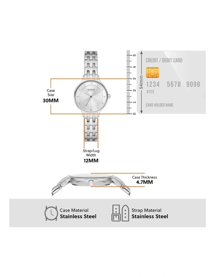 Anita Lille Analogue Watch in Silver image 5