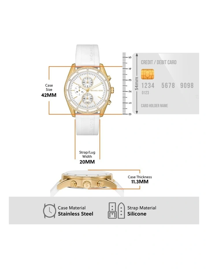 Hadyn Chronograph Watch MK7484 in White image 6