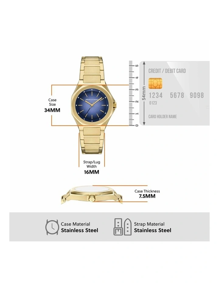 Analog Watch in Gold Tone image 5