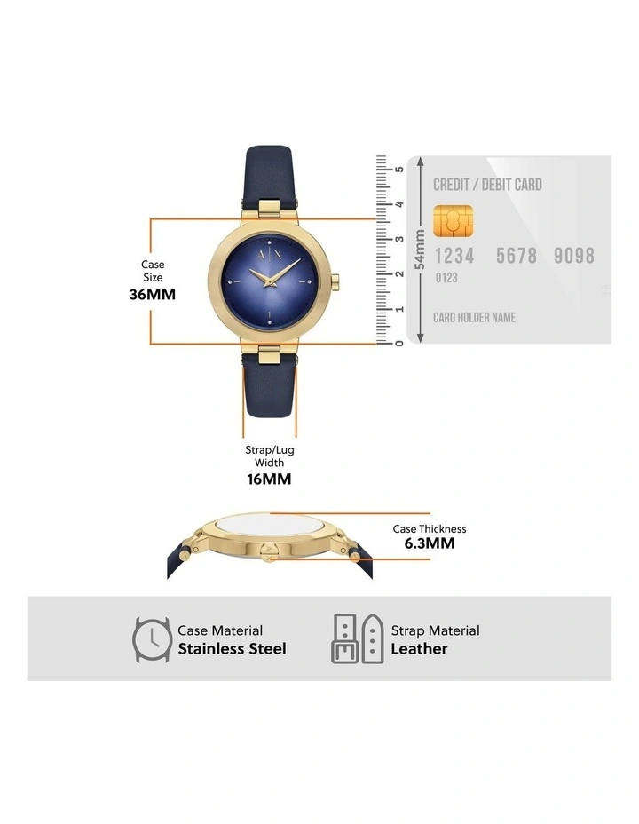 AX5179 Analogue Watch in Gold image 5