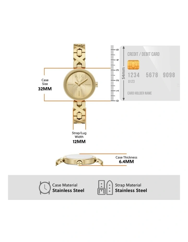 Analog Watches AX5831 in Gold Tone image 5