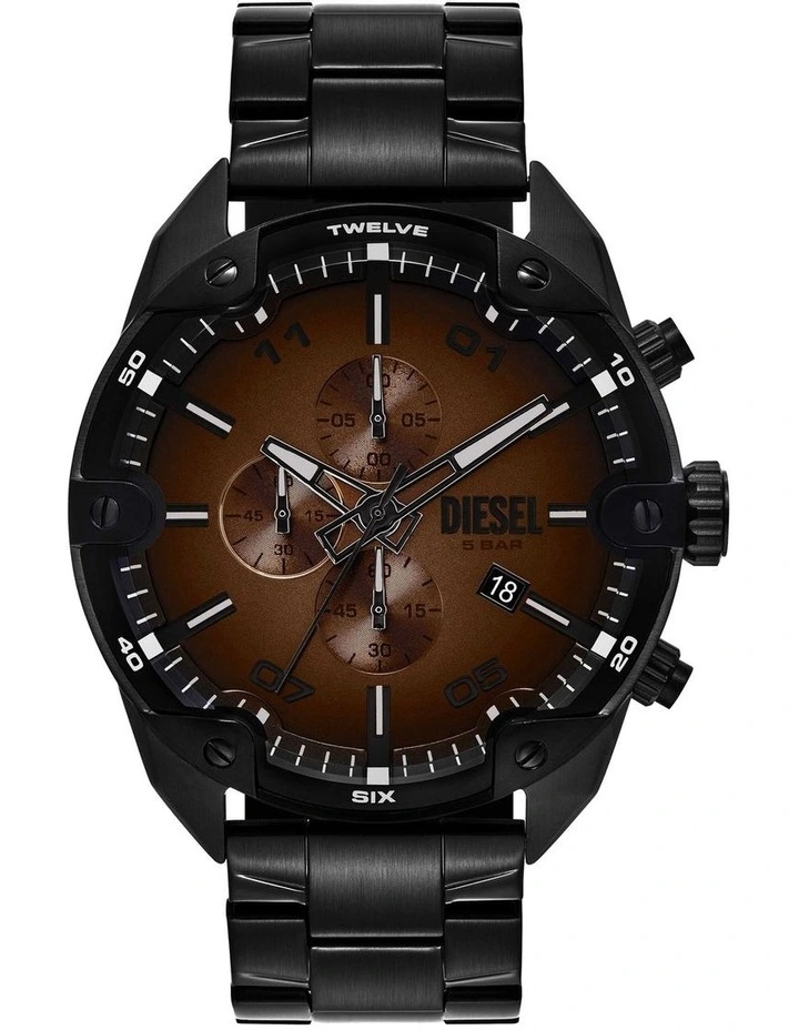 Spiked Chronograph Watches in Black image 1